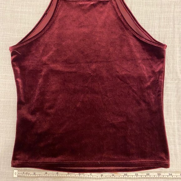 Burgundy velvet cami top - Picture 2 of 4